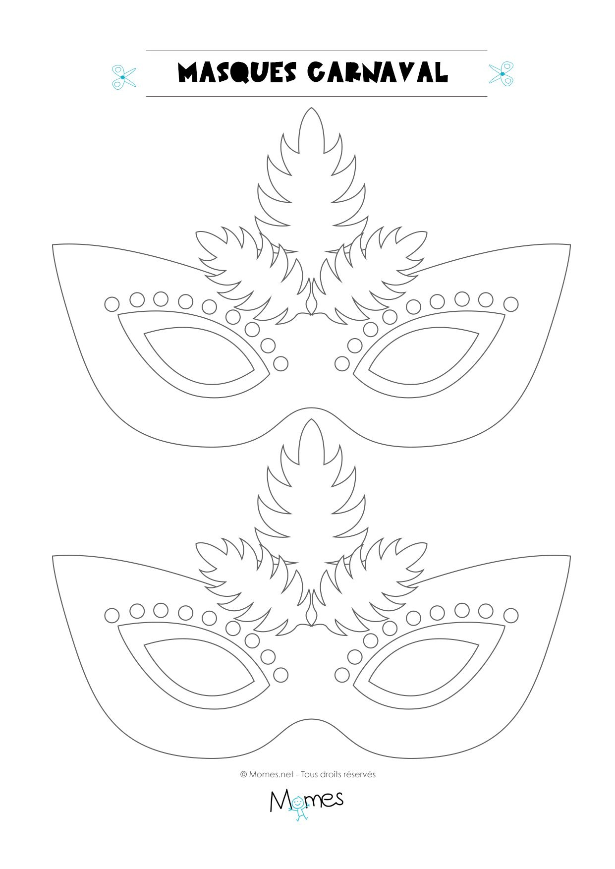 Loup De Carnaval À Colorier  Coloriage Masque, Carnaval intérieur Masque Carnaval A Imprimer 