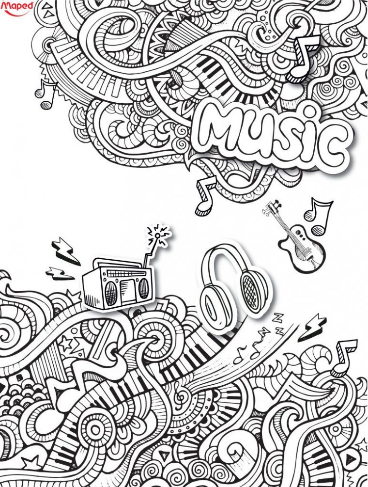 Love This Music Doodle  Music Doodle, Music Coloring destiné Note De Musique A Colorier