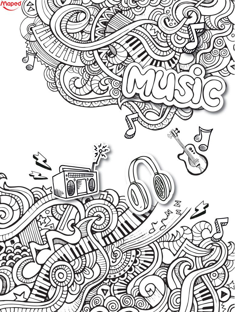 Love This Music Doodle  Music Doodle, Music Coloring destiné Note De Musique A Colorier 