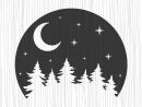 Lune Et Étoiles Svg Fichier Pour Cricutstarry Night  Etsy à Dessin De Lune Et Etoile