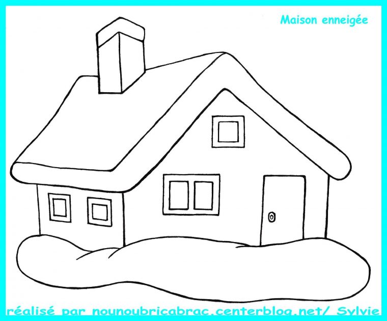 Maison Enneigée À Colorier – Maison À Colorier pour Didou Dessine Une Maison