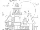 Maison Hantée - Halloween - Coloriages Difficiles Pour Adultes avec Dessin Manoir