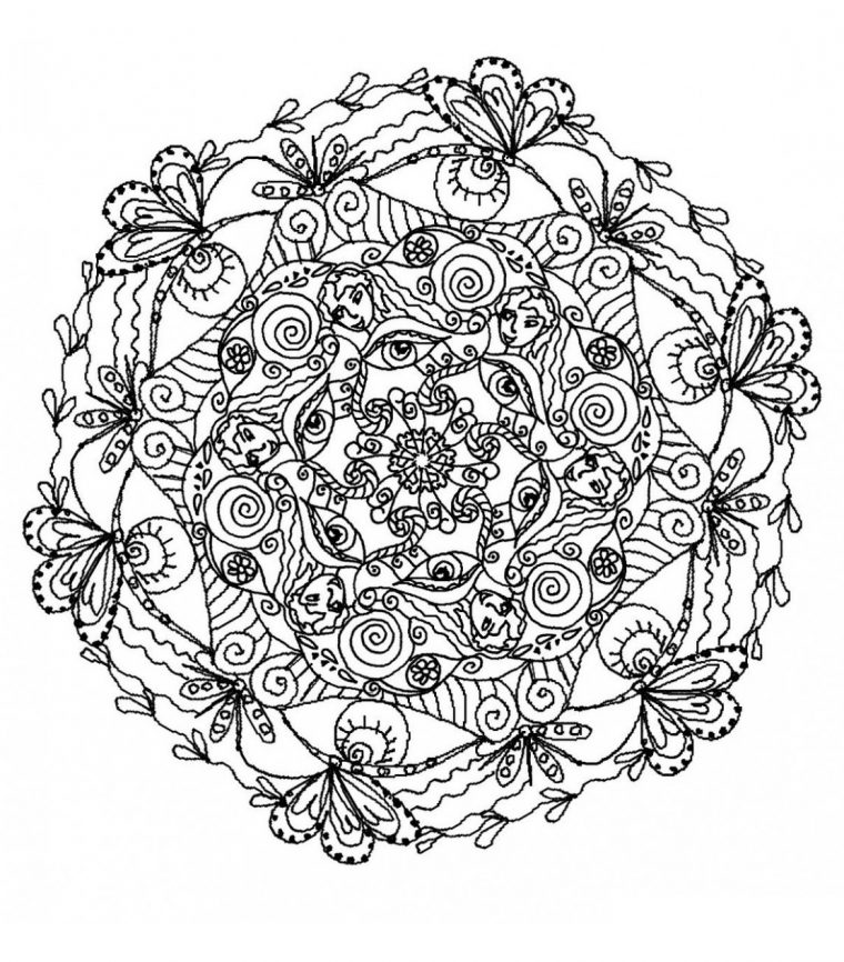 Mandala 5 – Mandalas – Coloriages Difficiles Pour Adultes encequiconcerne Mandala Difficile À Imprimer