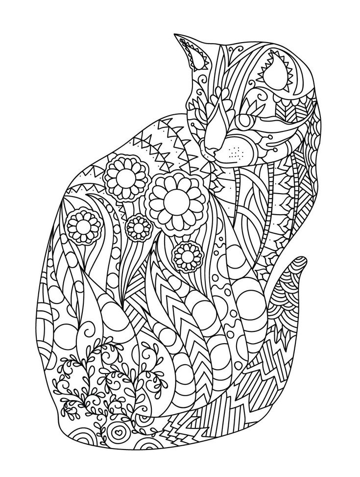 Mandala Cat Art Mandala  Coloriage Mandala Animaux avec Coloriage À Imprimer D Animaux 