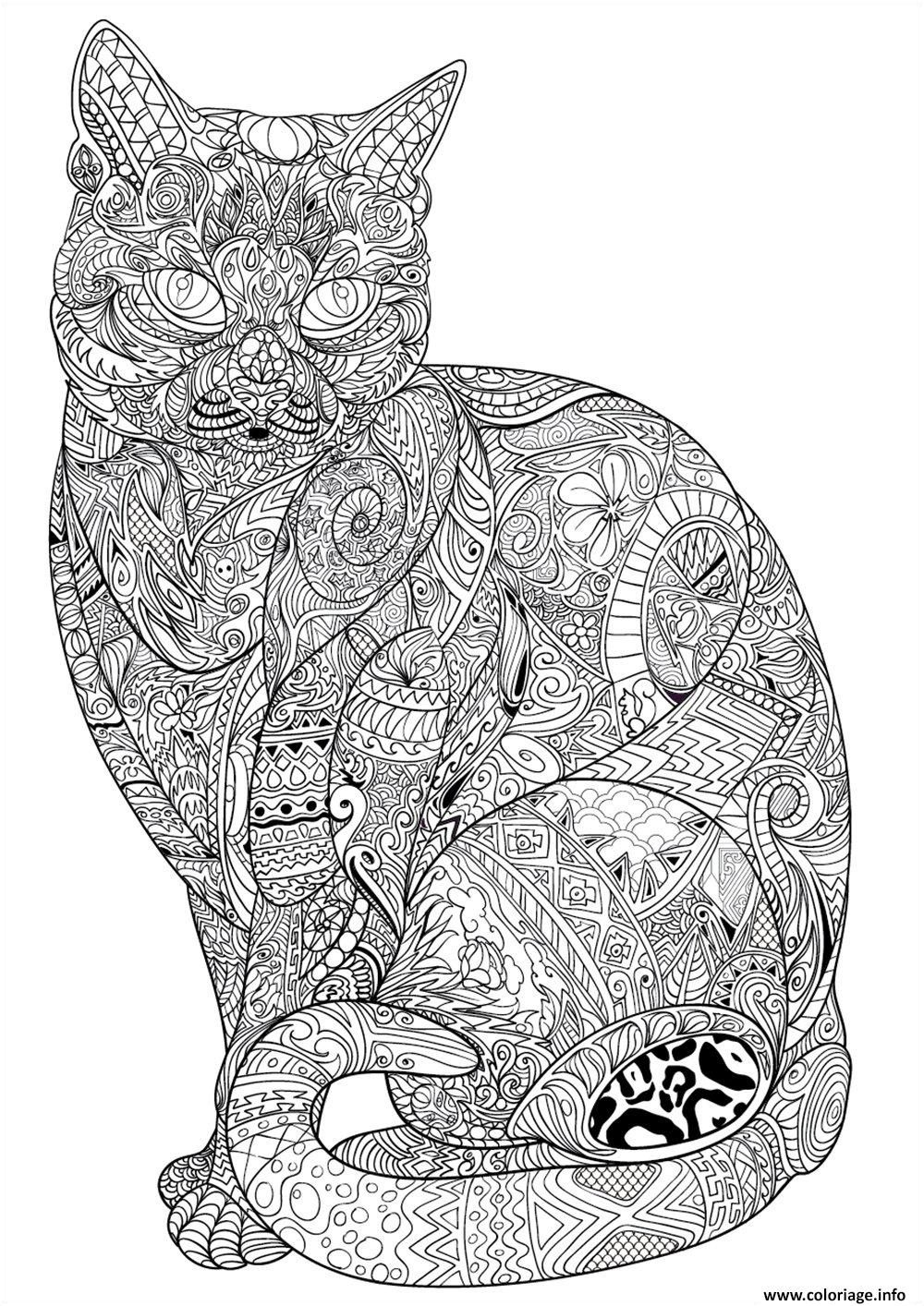 Mandala Chat À Imprimer - Coloriage Gratuit Imprimer à Chat À Colorier 