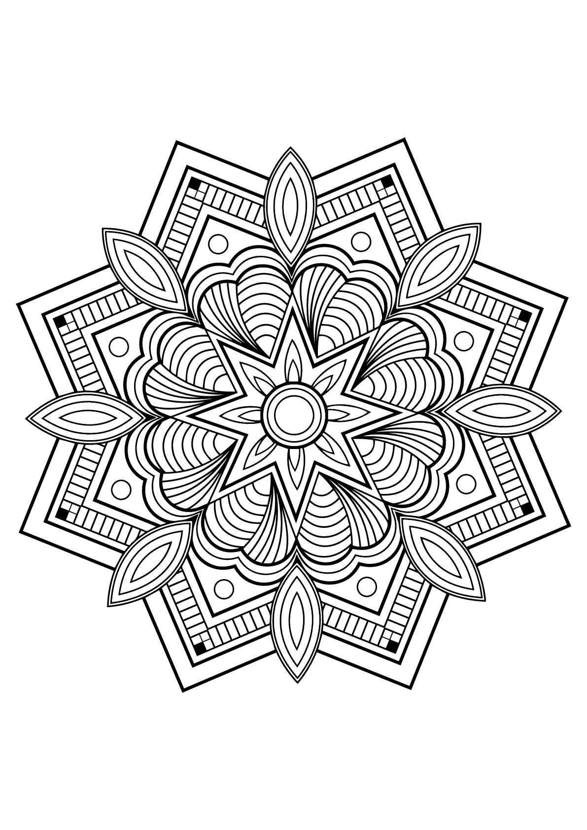 Mandala Complexe Livre Gratuit 10 - Coloriage Mandalas concernant Imprimer Dessin Mandala 