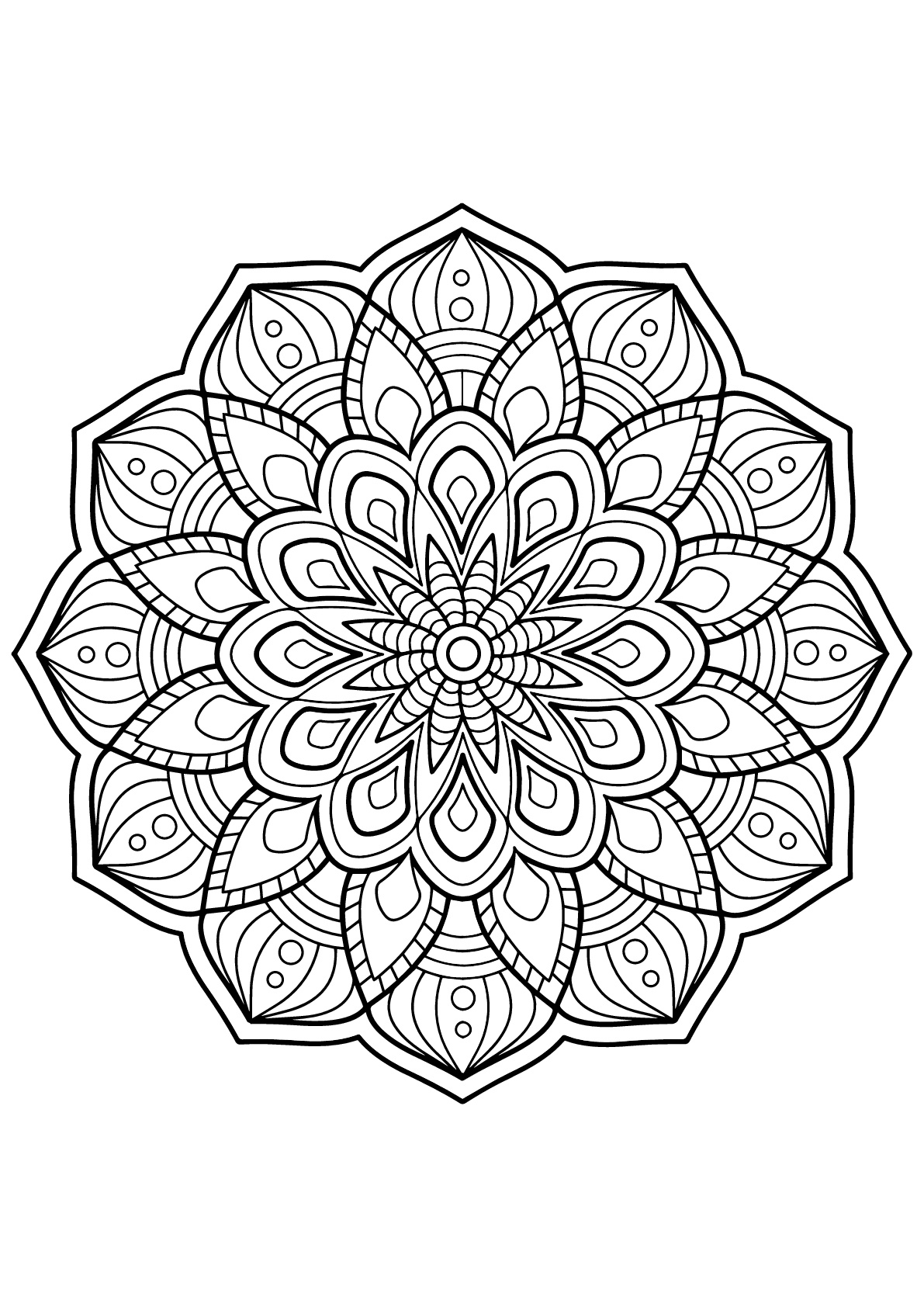 Mandala Complexe Livre Gratuit 3 - Coloriage Mandalas pour Mandalas Coloriage 