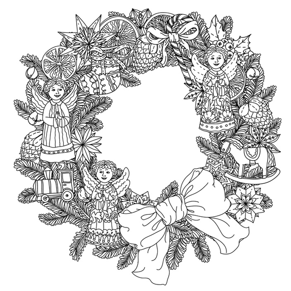 Mandala Couronne De Noël pour Couronne De Noel A Imprimer
