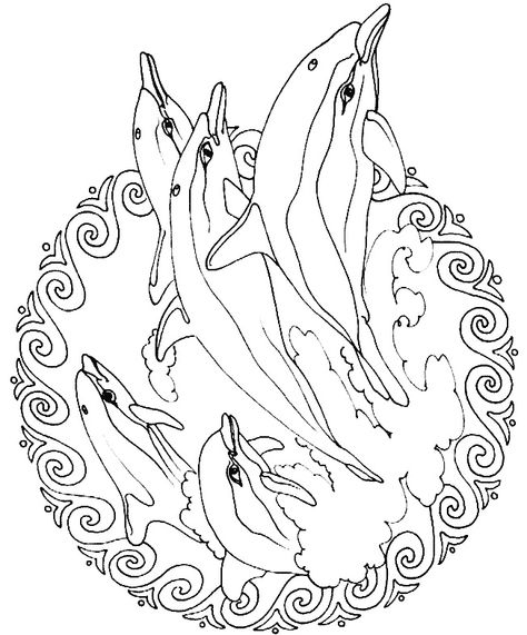 Mandala Dauphin  Coloriage Mandala, Coloriage, Mandala dedans Mandala Dauphin 