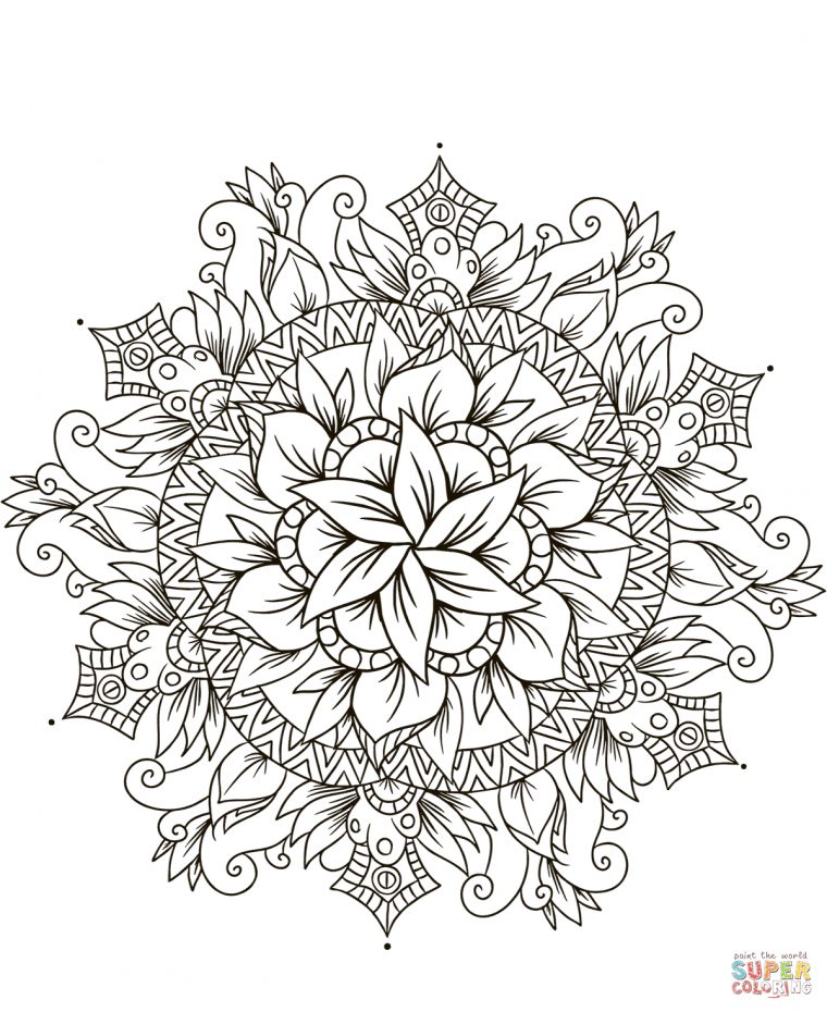 Mandala Fleur Coloriage A Imprimer Mandala – Coloriage encequiconcerne Coloriages Mandalas Fleurs