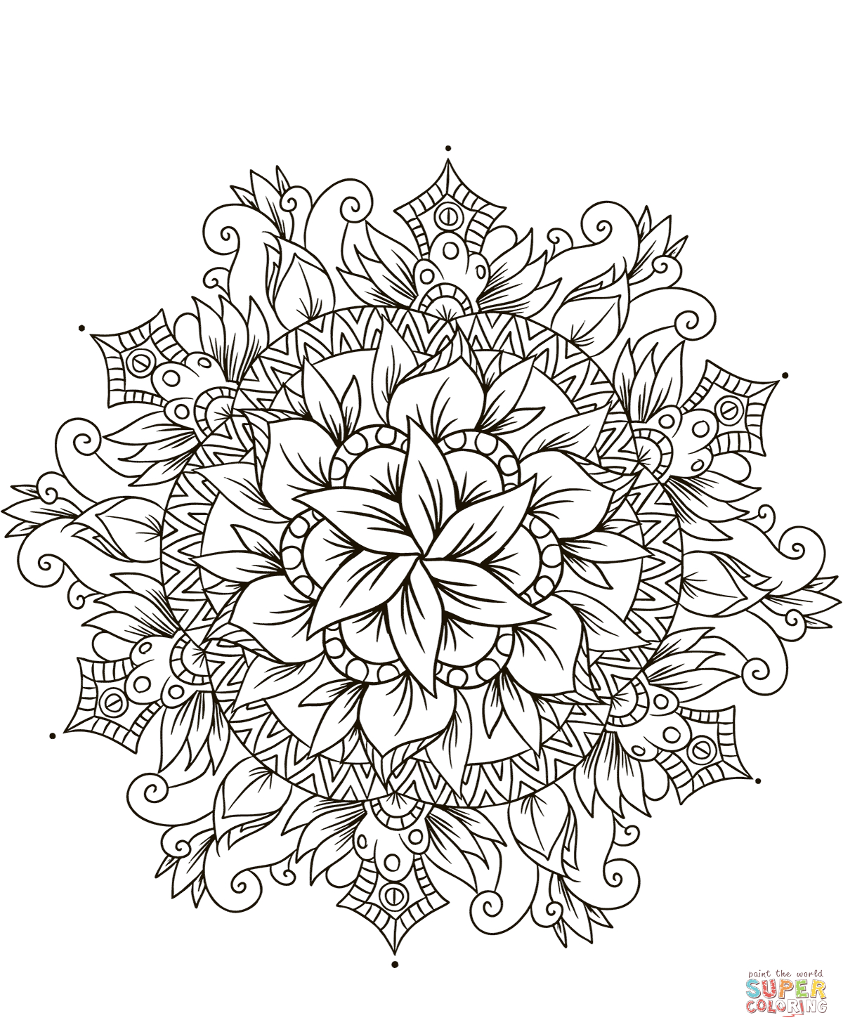 Mandala Fleur Coloriage A Imprimer Mandala - Coloriage encequiconcerne Coloriages Mandalas Fleurs 