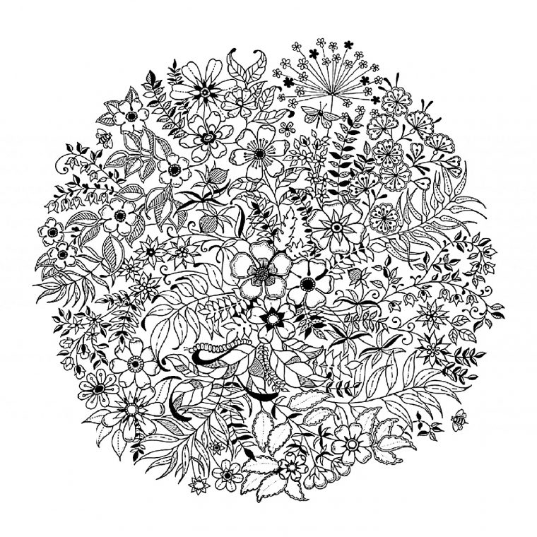 Mandala Flowered – Fleurs Et Végétation – Coloriages serapportantà Coloriage Mandala Printemps