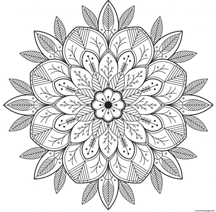 Mandala Flowers For Adult Coloring Pages Printable serapportantà Coloriage De Mandala