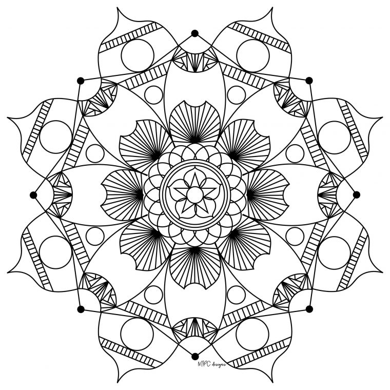 Mandala Gratuit Mpc Design 6 – Coloriage Mandalas à Mandalas Coloriage