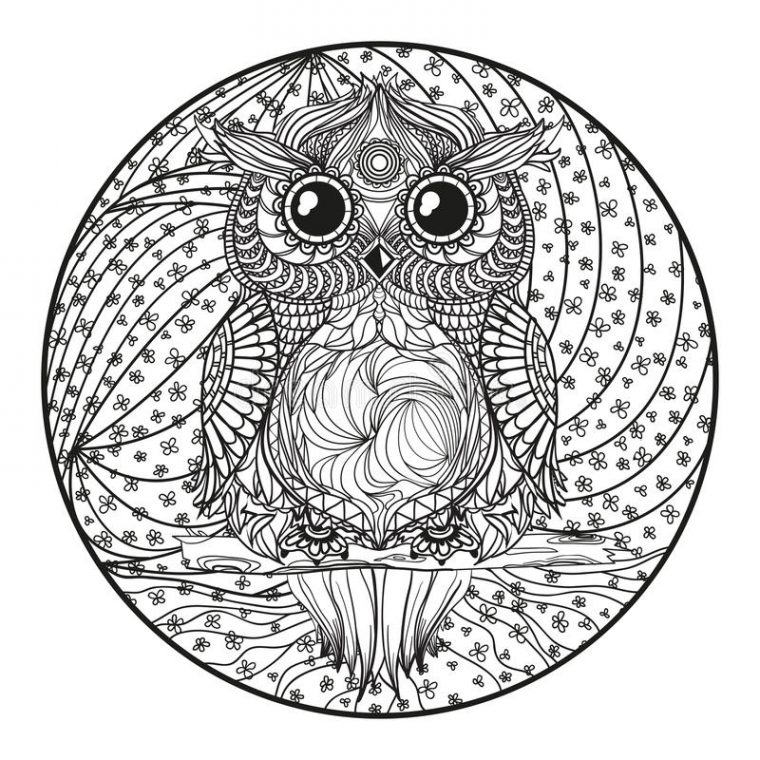 Mandala Hibou Zentangle Illustration De Vecteur encequiconcerne Mandala Hibou