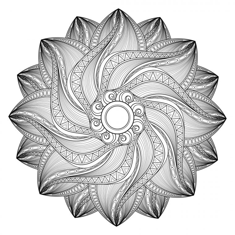 Mandala Hypnotique – Mandalas – Coloriages Difficiles Pour intérieur Coloriage Dur A Imprimer