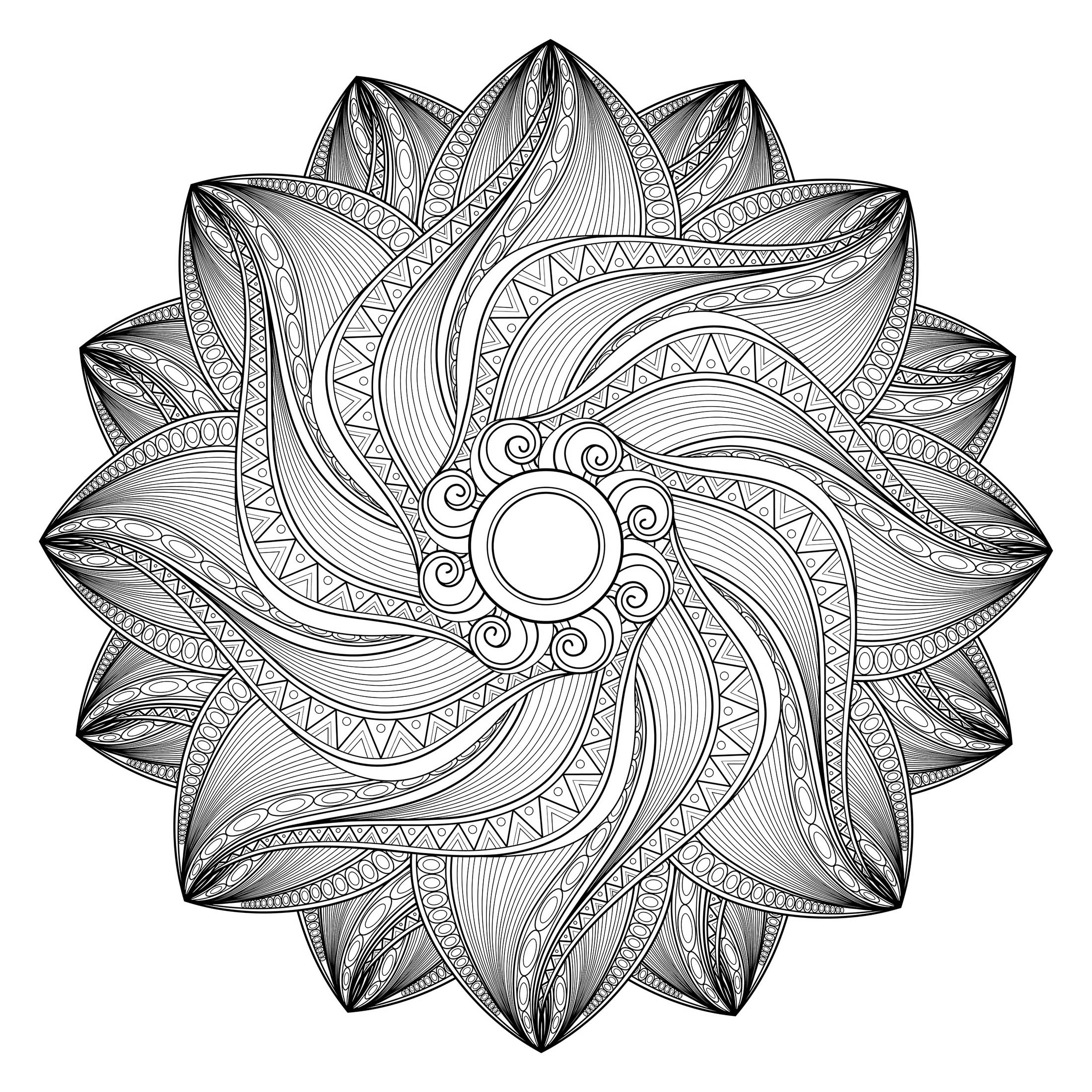 Mandala Hypnotique - Mandalas - Coloriages Difficiles Pour intérieur Coloriage Dur A Imprimer 