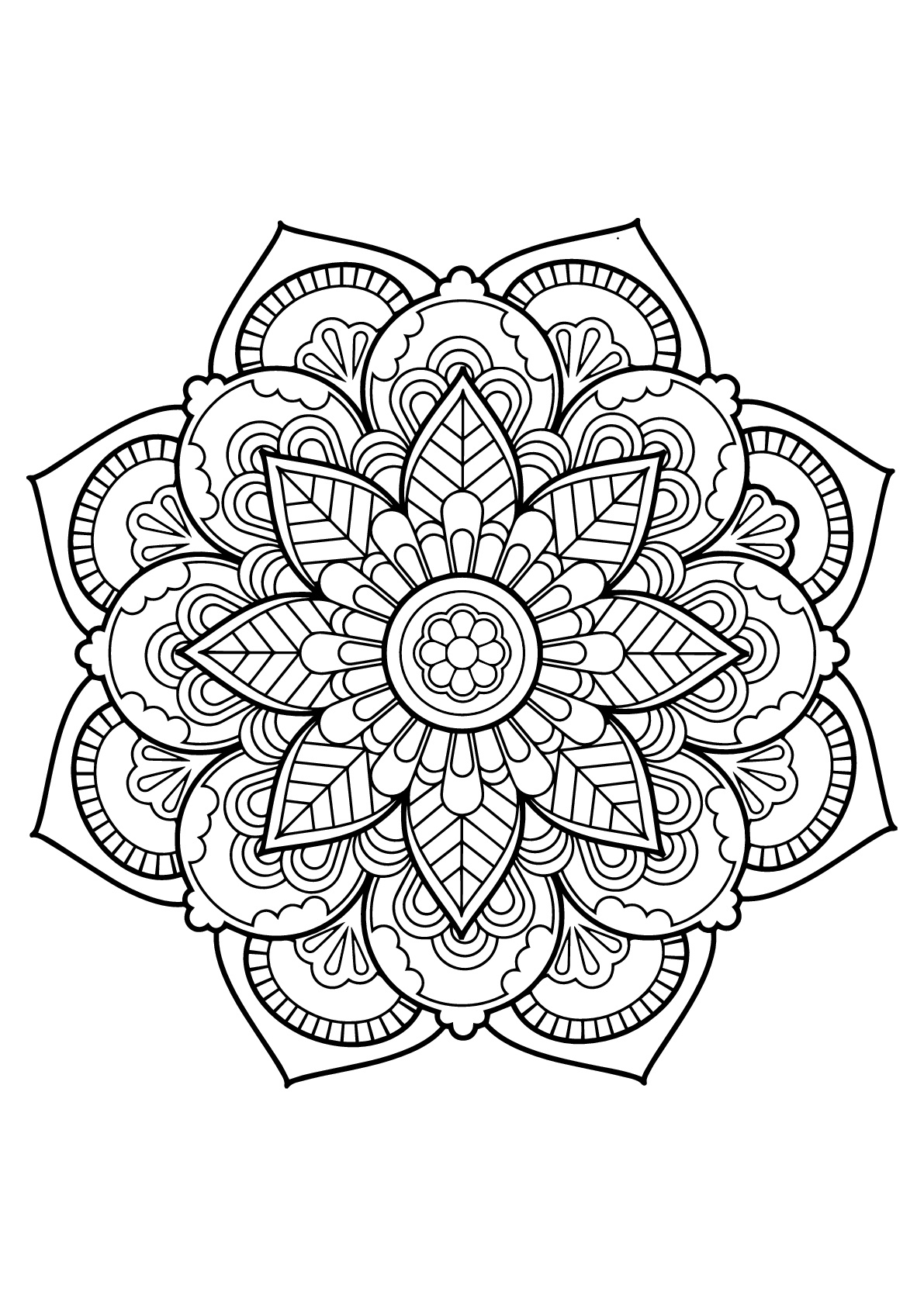 Mandala Livre Gratuit 22 - Mandalas - Coloriages dedans Coloriage Pour Adulte En Ligne 