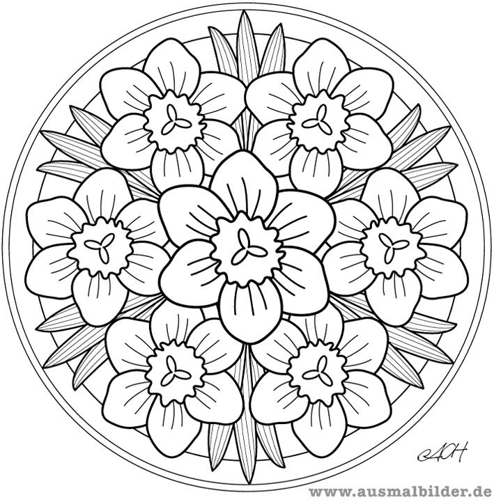 Mandala  Mandala Coloring Pages, Mandala Coloring dedans Coloriage Mandala Printemps 