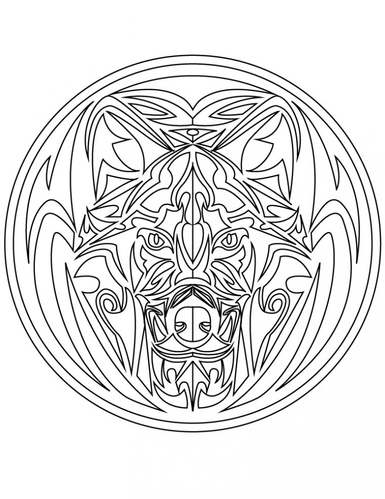 Mandala Tattoo Tribal Loup À Imprimer Gratuit – Artherapie.ca pour Dessins De Mandalas A Imprimer Gratuit