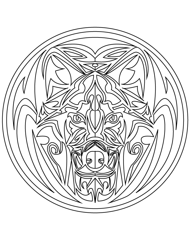 Mandala Tattoo Tribal Loup À Imprimer Gratuit - Artherapie.ca pour Dessins De Mandalas A Imprimer Gratuit 
