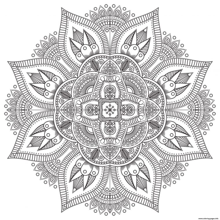 Mandala Zen Antistress Difficult Coloring Pages Printable pour Coloriage Dur A Imprimer