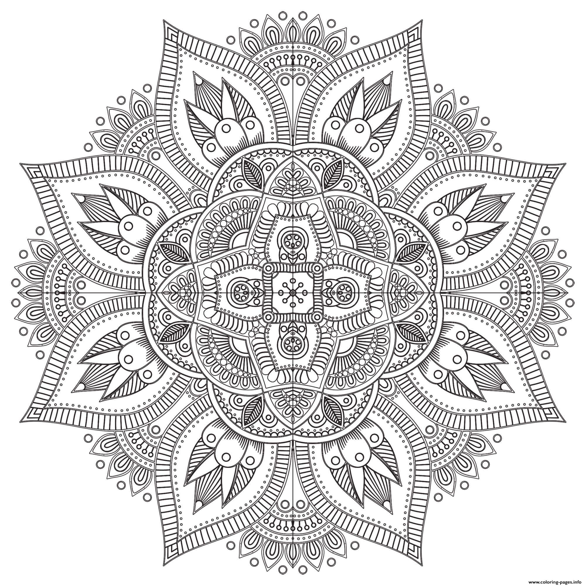 Mandala Zen Antistress Difficult Coloring Pages Printable pour Coloriage Dur A Imprimer