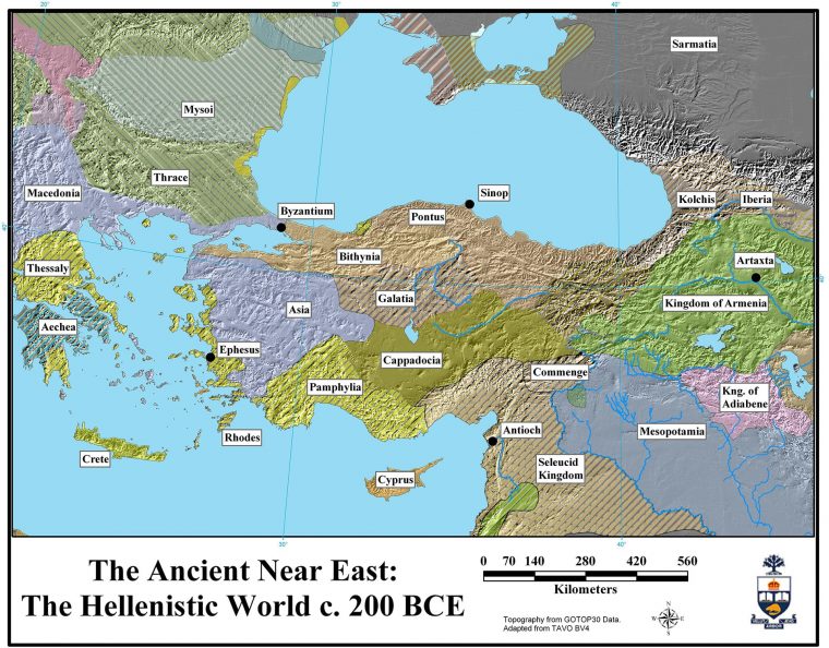 Map: Kingdoms And Regions Of The Hellenistic Greece And dedans Grece Regions