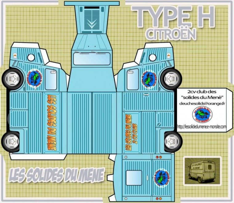 Maquettes Papier – 2Cv Club Les Solides Du Mené  Maquette avec Maquette De Voiture En Carton