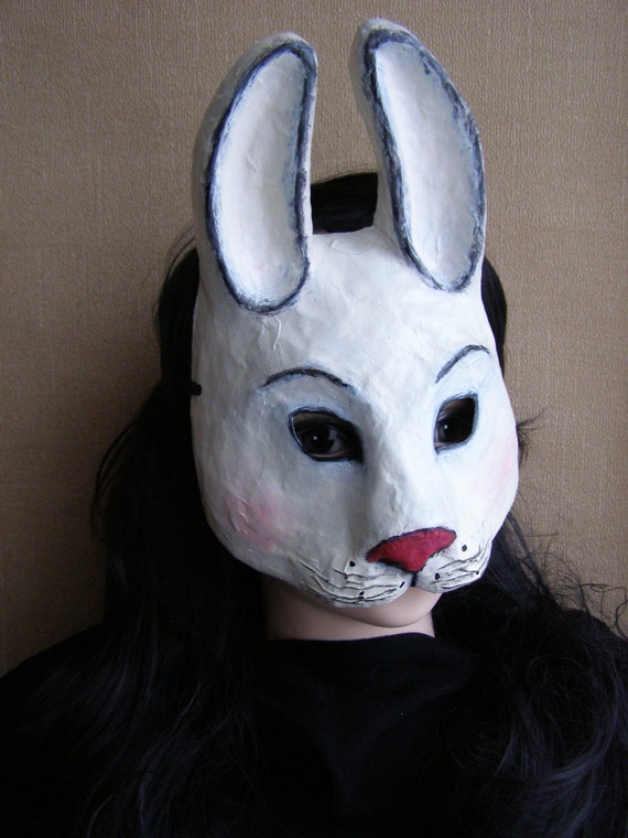 Mascarade Masque Papier Mâché Lapin Masque Papier Par encequiconcerne Fabriquer Un Masque De Lapin 