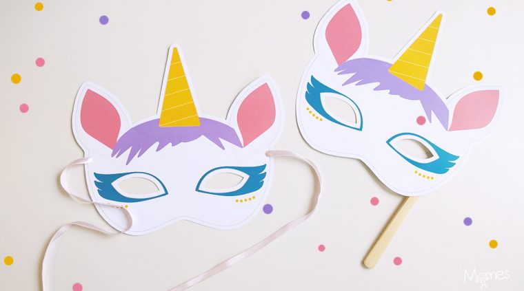 Masque Licorne À Imprimer  Momes encequiconcerne Masque À Découper Gratuit