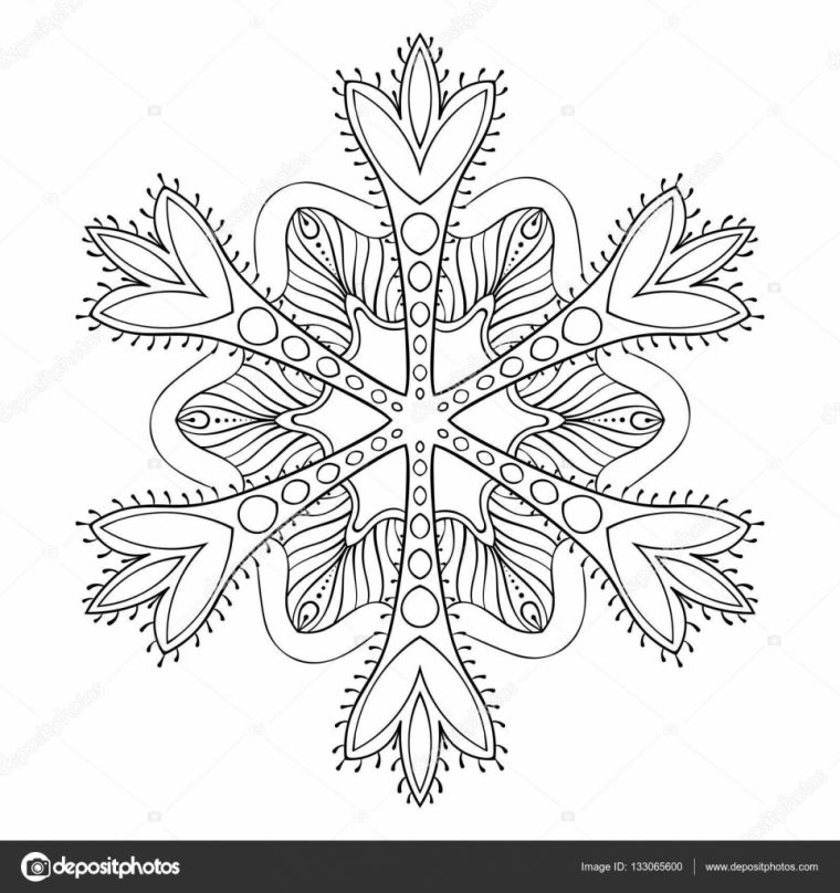 Meilleur De Coloriage Flocon De Noel  Des Milliers De dedans Flocon Coloriage