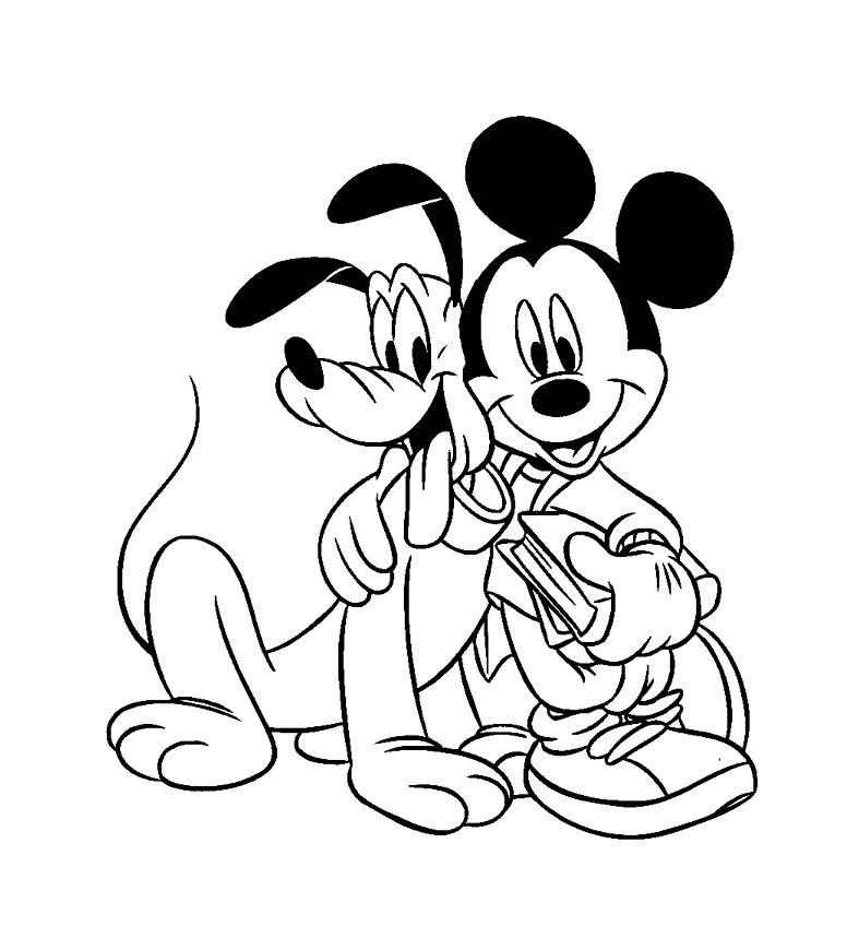 Mickey Pluto 2 - Coloriage Mickey Et Ses Amis - Coloriages tout Jeux De Coloriage Mickey 