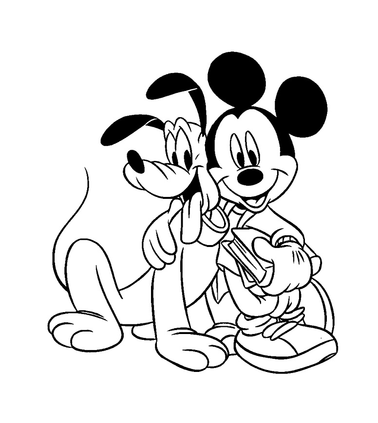 Mickey Pluto 2 - Coloriage Mickey Et Ses Amis - Coloriages tout Jeux De Coloriage Mickey