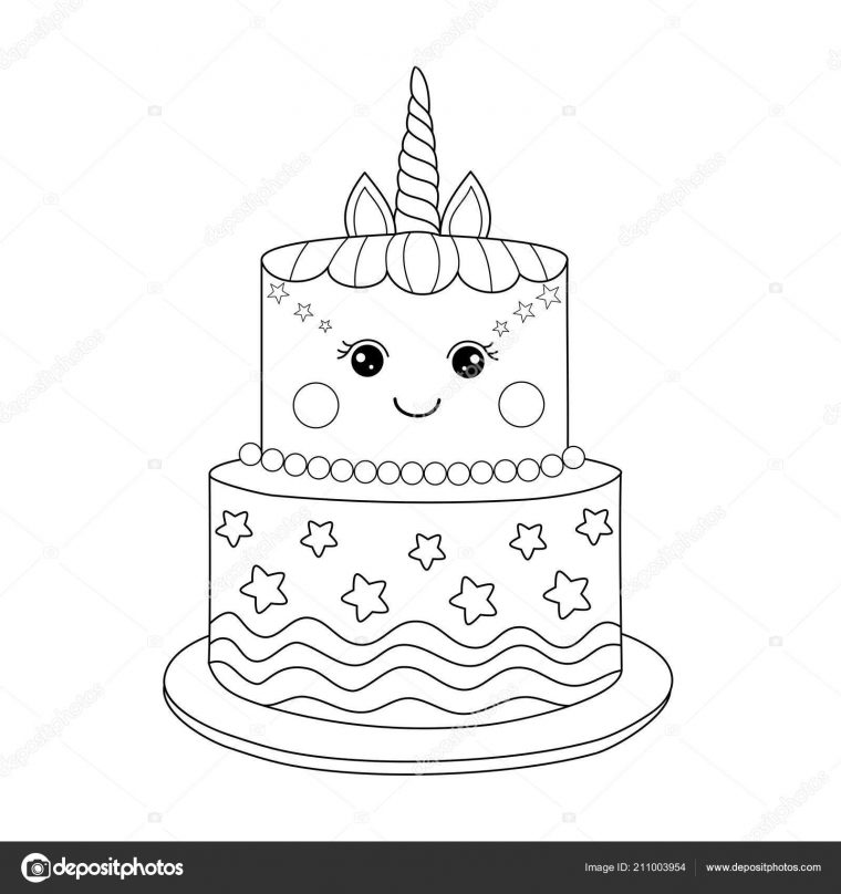 Modele Coloriage Gateau Anniversaire dedans Dessin À Colorier Gateau Anniversaire