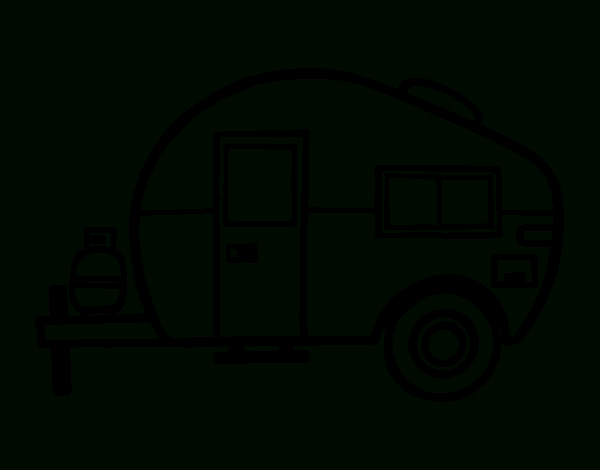 Modern Caravan Coloring Page - Coloringcrew concernant Dessin Roulotte