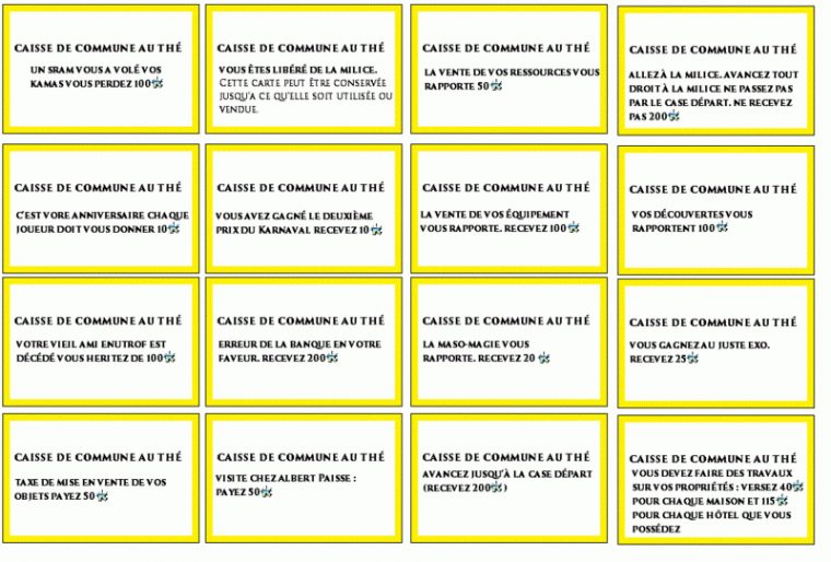 Monopofus à Carte Monopoly Imprimer