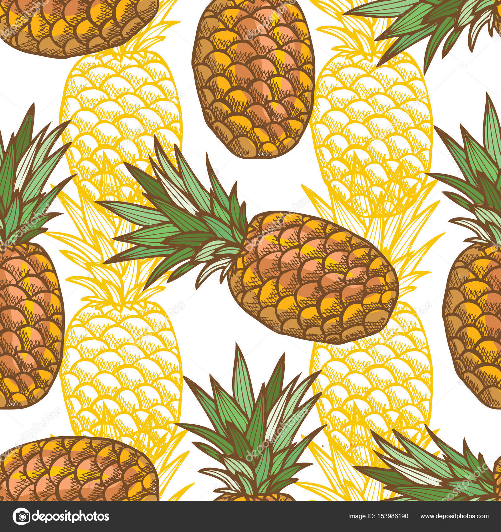 Motif Sans Couture Avec Ananas, Illustration Vectorielle destiné Ananas Dessin 