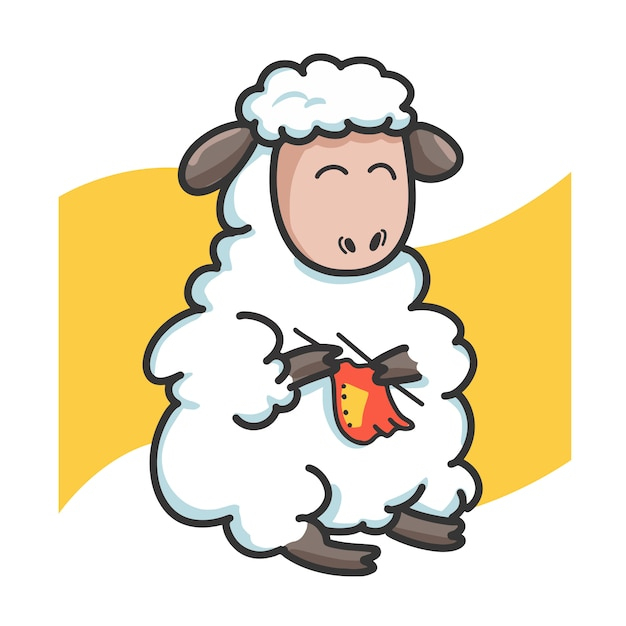 Mouton Tricot Personnage De Dessin Animé  Vecteur Premium tout Dessin Mouton
