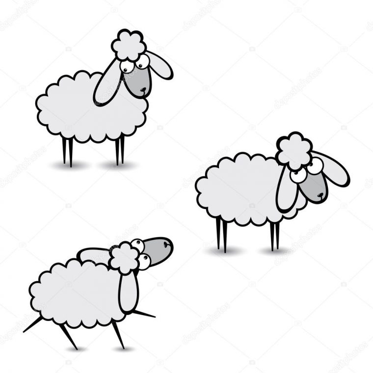 Moutons Gris Image Vectorielle Par Dvargg © Illustration tout Dessin De Mouton