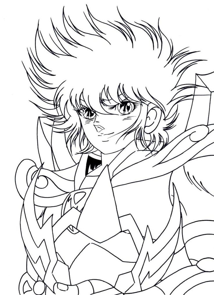 New 12 Coloriage Saint Seiya  Line Artwork, Anime Images intérieur Coloriage Animé 