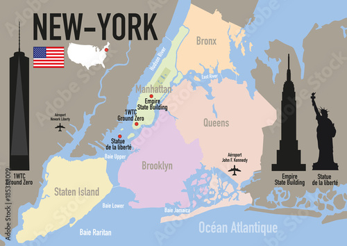 &amp;quot;New York - Plan De New York - Carte - Ville - États Unis avec Carte Des Etats Unis À Imprimer 