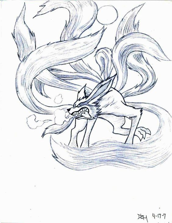 Nine Tail Demon Fox By Novedlove  Naruto Drawings, Itachi destiné Coloriage De Zorro