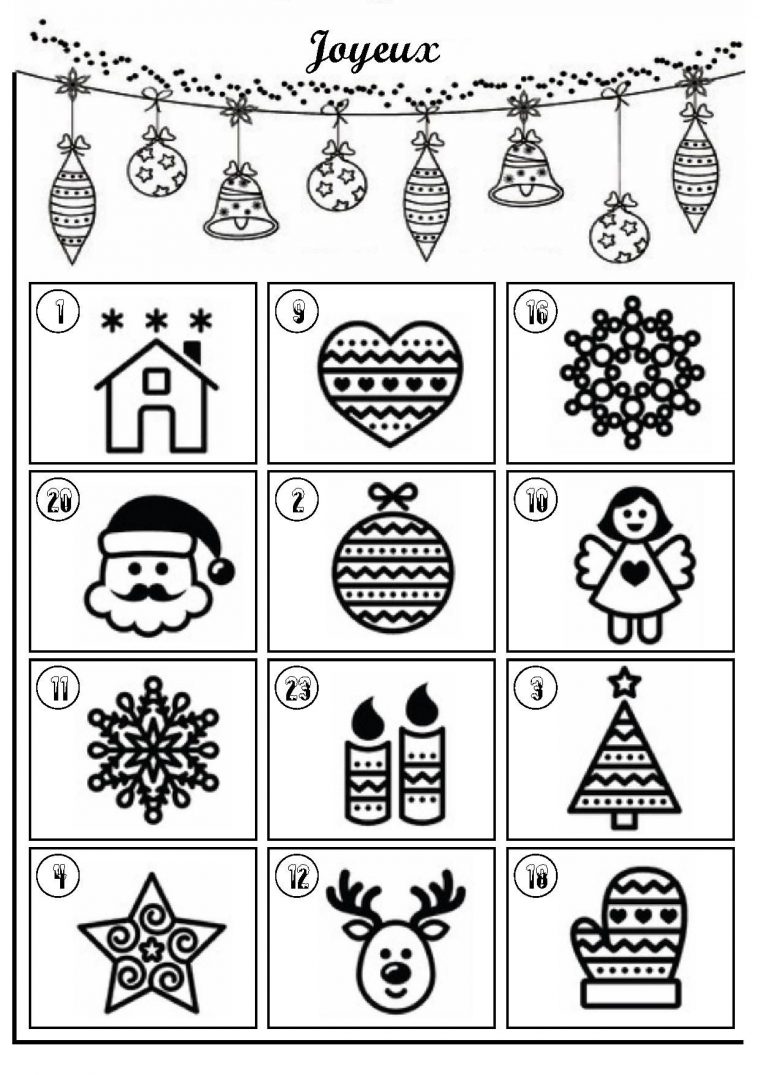 Noel Calendriers De Avent – Page 2 serapportantà Coloriage Calendrier De L Avent