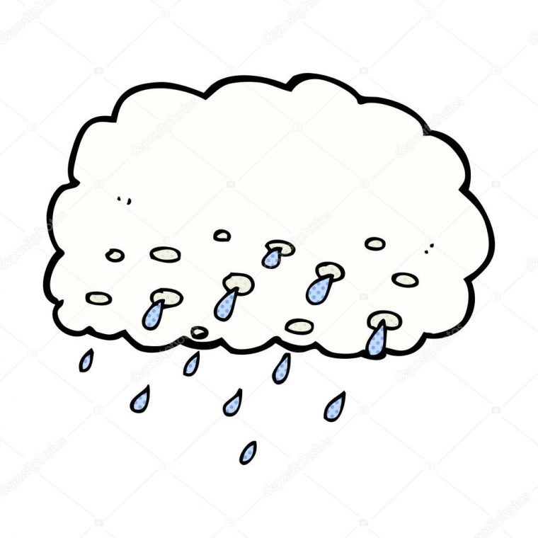 Nuage De Pluie Dessin Animé Comique — Image Vectorielle pour Dessin Nuage Pluie