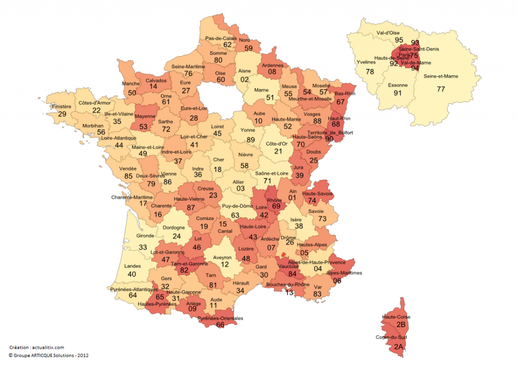 Numéros Et Départements De France Métropolitaine intérieur France Avec Département