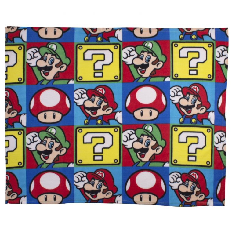 Officiel Nintendo Super Mario Bros Couverture Polaire intérieur Couette Mario Bros