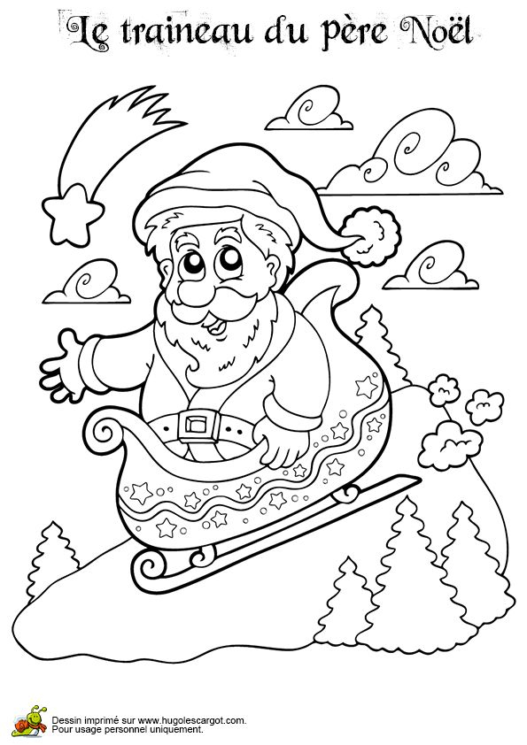 , Page 8 Sur 16 Sur Hugolescargot  Pere Noel serapportantà Coloriage De Traineau 