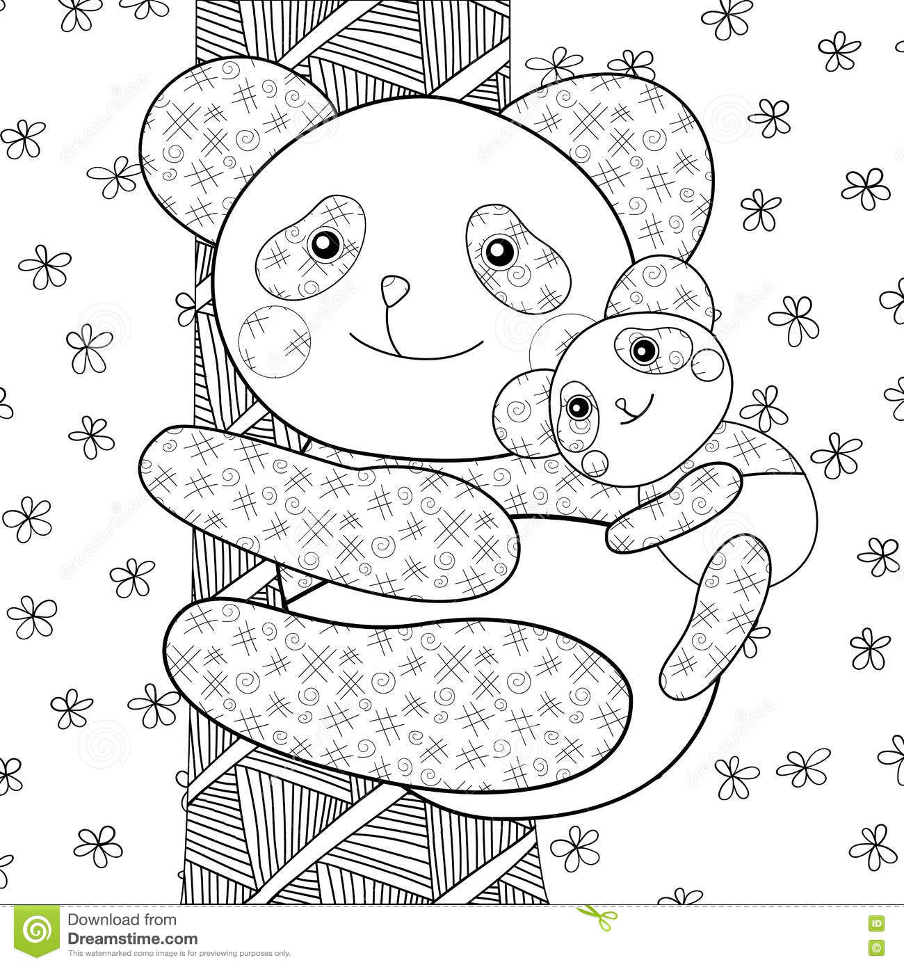 Page De Livre De Coloriage D&amp;#039;Enfant De Panda Illustration serapportantà Coloriage Panda 