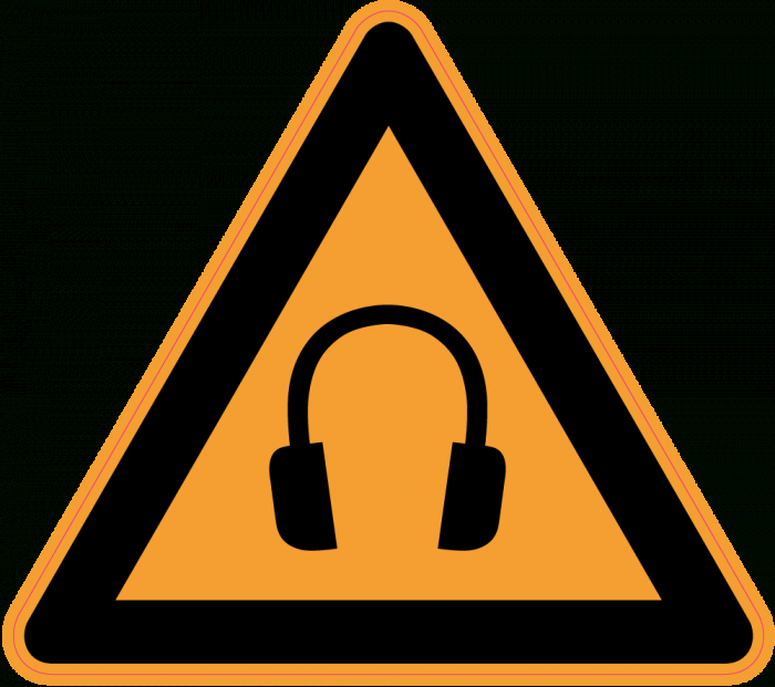 Panneau Danger Port Du Casque Anti-Bruit Obligatoire intérieur Bruit Animaux Gratuit 